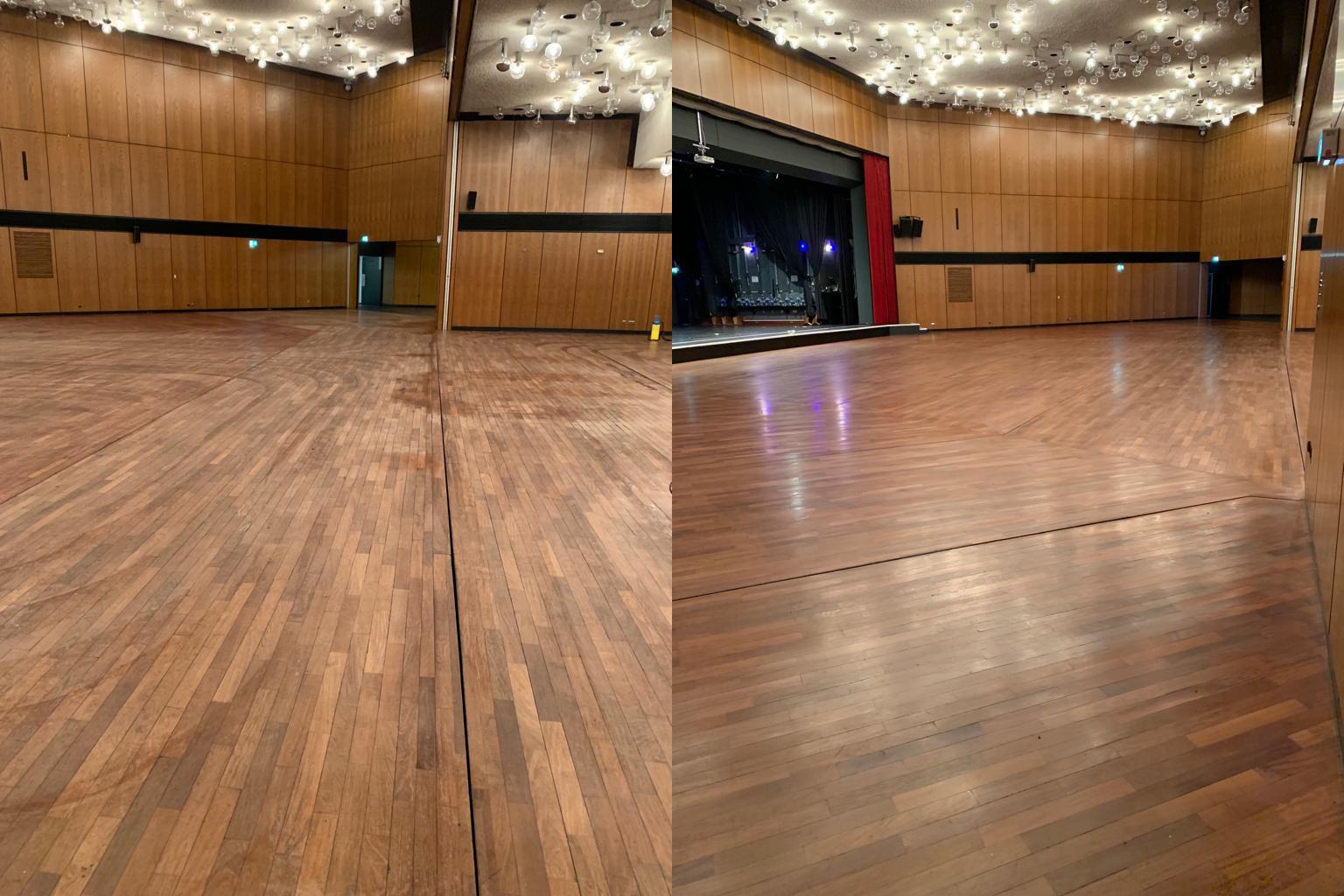 Cleaning opera room before and after